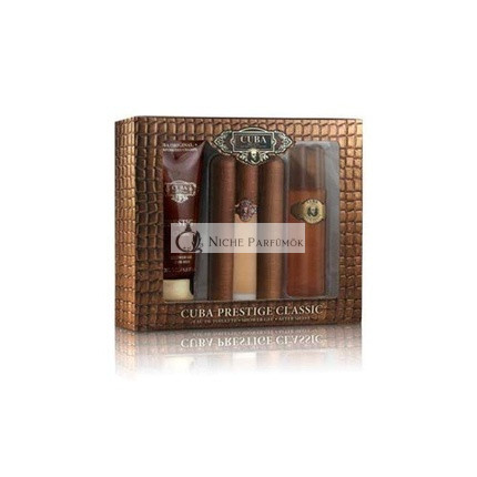 Cuba Prestige Classic Férfi Parfüm Ajándékcsomag, 85g Eau De Toilette, 100g Aftershave, 200g Tusfürdő