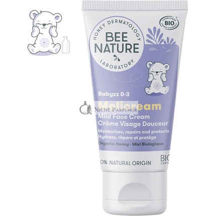 Bee Nature Baby Arckrém, Tanúsított Organikus, Hidratál és Javít, Kímélő Mézes Krém, 50ml