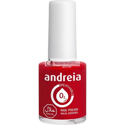 Andreia Halal Atmungsaktiver Nagellack Wasserpermeabel Glänzend Vegan und Tierversuchsfrei 10,5ml B6 Rot
