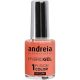 Andreia Professional Hybrid Gel Körömlakk Fusion Color H32 Korall - 2 lépés, lámpa nélkül, tartós, könnyen eltávolítható