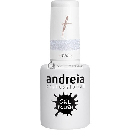 Andreia Félig Állandó Körömlakk UV/LED Lámpához Intenzív Fény és 4 Hét Tartós Szín BA6 Átlátszó Csillám, 10.5ml