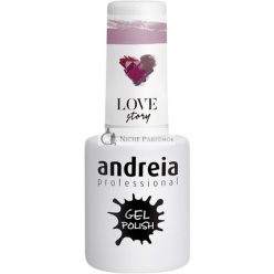   Andreia Félig Tartós Körömlakk UV/LED Lámpához Intenzív Fény és 4 Hét Tartós Francia Manikűr Körömlakk 306 Rózsaszín Szürke és Lila Árnyalatok, 10,5ml