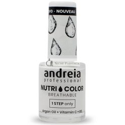   Andreia Professional NutriColor Lélegző Körömlakk Vegan és Állatkísérlet-Mentes Körömművészeti Lakk Hosszantartó Fény NC1 Fehér 10.5ml