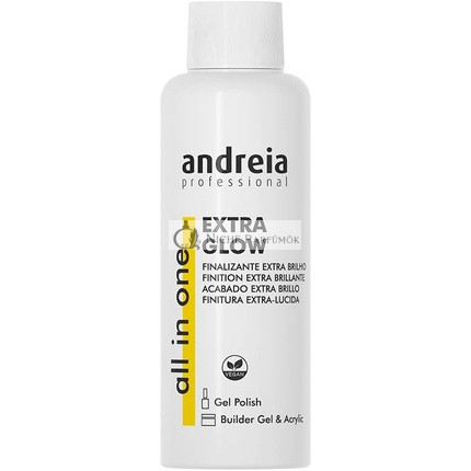 Andreia Professional Extra Glow Magas Fényű Finish Dipping, Gel Lakk, Builder és Akril Körmökhez, 100ml