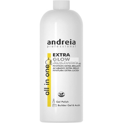 Andreia Professional Extra Glow Finish a Dippinghez, Gél Lakkhoz, Építő és Akril Körmökhez - 1 Liter