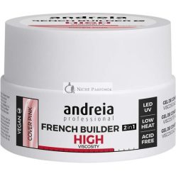   Andreia Professionelles Französisches Builder Gel für Nägel, Hohe Viskosität Biphasic 2 in 1 mit LED und UV Vegan Basislack, Selbstnivellierend Hohe Widerstandsfähigkeit, Rosa, 22g