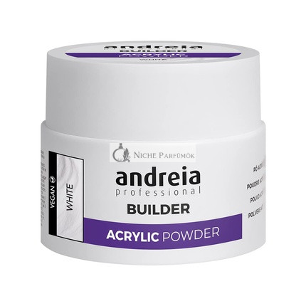 Andreia Professional Fehér Akril Építő Por Köröm Hosszabbításhoz, 35g
