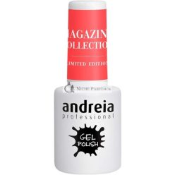   Andreia Félálló Körömlakk UV/LED Lámpához Intenzív Fény és 4 Hét Tartósságú Lakk Magazin Kollekció MZ3 Neon Korall, 10,5ml