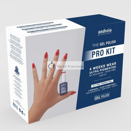 Andreia Professzionális Gél Köröm Készlet - PRO Készlet Ultrabond Köröm Primerrel, Gél Alap- és Felső Réteggel, Gél Lakkal, Eltávolítóval, Prep + Clean Tisztítóval, Mosható Bufferrel és Körömreszelővel