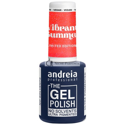 Andreia Professional Gél Körömlakk Oldószermentes Gél Korlátozott Kiadás VS2 Neon Korall Csillámokkal
