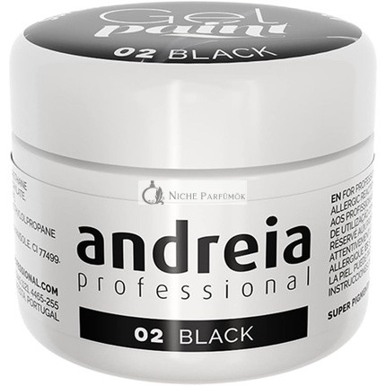 Andreia Professzionális Körömdesign Zselé Festék 02 Fekete, 4g