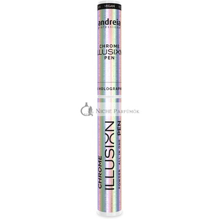 Andreia Professional Chrome Körömpor Pen Köröm Művészet Mindent Egyben Illúzió Toll Gél Lakk Manikűr Szín 06 Holografikus, 0,5g