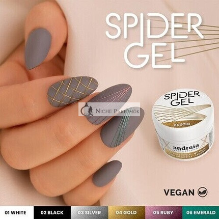 Andreia Professional Arany Pók Gél Köröm Művészeti Tervezés, 5ml