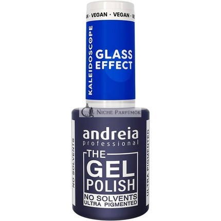 Andreia Professionális Fél-Állandó Körömlakk Kaleidoszkóp Üveg Hatás Kollekció Szín KL3 Üveg Hatás Áttetsző Kék 10,5ml