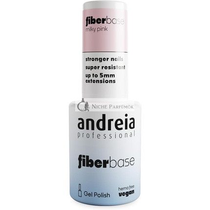 Andreia Professional Fiber Gel Alaplak a Körmökhez Magas Viskozitású Építő, Szintetikus Rostokkal Dúsított Vegán és HEMA Mentes 10.5ml Tejrózsaszín