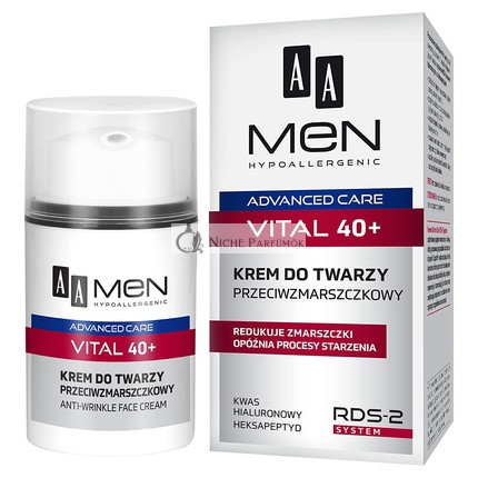 AA Men Advanced Care Vital 40+ Ránctalanító Hipoallergén Arckrém, 50ml