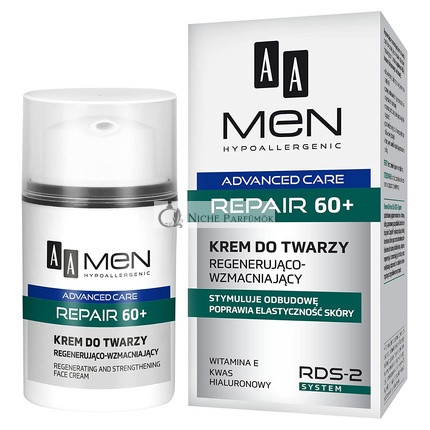 AA Men Advanced Care Repair 60+ Regeneráló és Erősítő Arckrém, 50ml