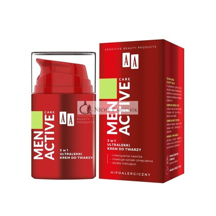 AA Men Active Care 3in1 Könnyű Arckrém, 50ml