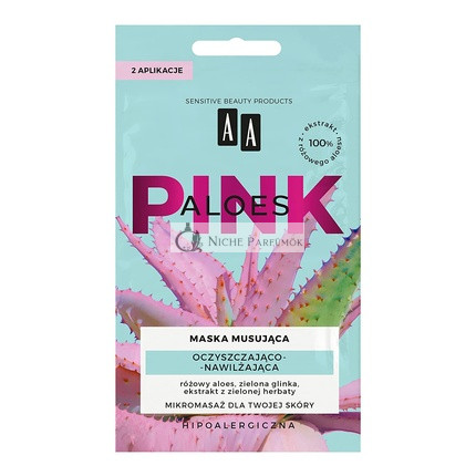 AA Aloe Rosa Reinigende Feuchtigkeitsmaske mit Champagner 2x4g