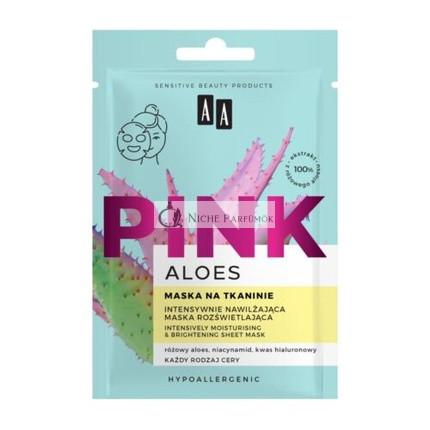 AA Aloes Pink Intensiv Befeuchtende Aufhellende Maske für Stoff, 25 ml