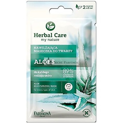 Aloe Feuchtigkeitsspendende Gesichtsmaske für Jeden Hauttyp Farmona Herbal Care my Nature, 2 x 5 ml