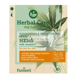   Farmona Herbal Care Nährendes Aufhellendes Creme Hanf Vitamin C für Trockene Haut, 50ml