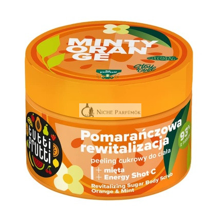 TUTTI FRUTTI Revitalizáló Testcukor Radír Narancs és Menta, 300g