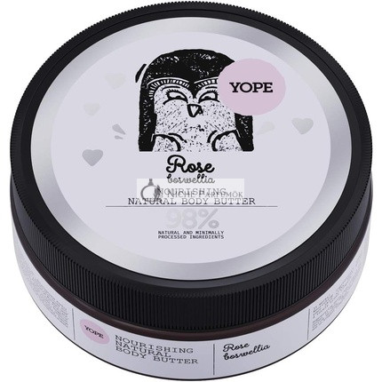 YOPE Natürliches Nährendes Körperbutter mit Rosenextrakt, 200ml
