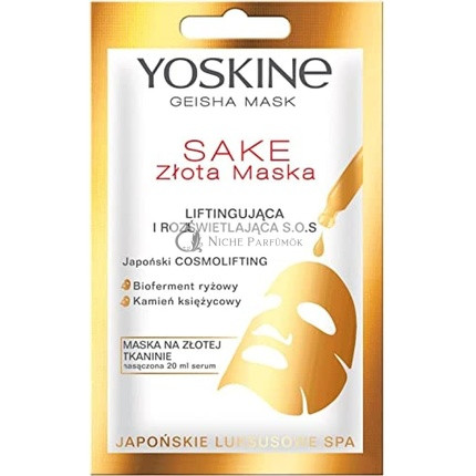 Yoskine Geisha Maske Sake Goldene Reinigungsmaske