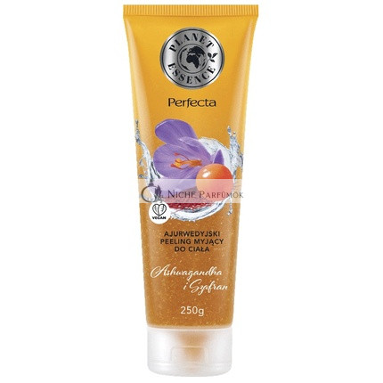 Planet Essence Ayurvedisches Körperpeeling mit Ashwagandha und Safran 250ml