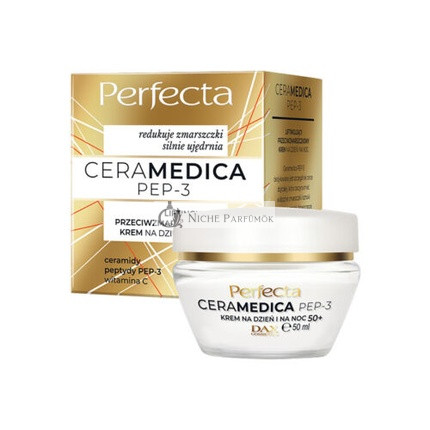 Perfecta Ceramedica Pep-3 Liftin Anti-Falten-Creme für Tag und Nacht 50+, 50ml