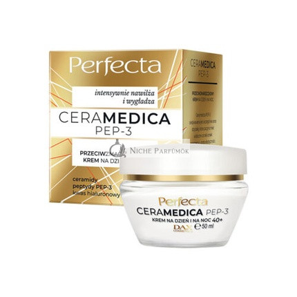 Perfecta Ceramedica Pep-3 Ránctalanító Nappali és Éjszakai Krém 40+, 50ml