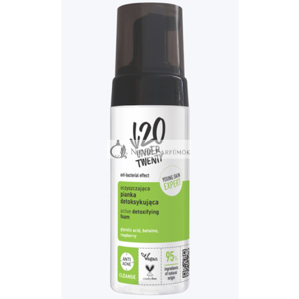 Under Twenty Anti-Acne Aktív Detoxifikáló Hab Glykolsavval és Málnával
