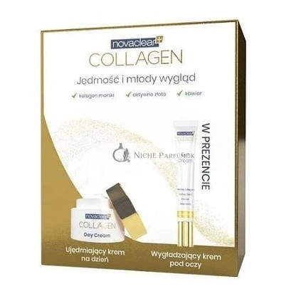 Novaclear Kollagen Set - Tagescreme 50 ml und Augencreme 15 ml für langanhaltende Anwendung