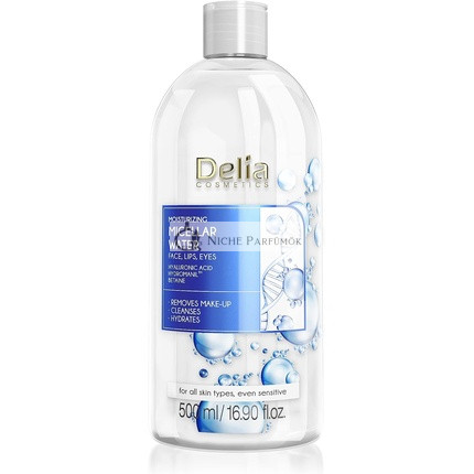 Delia Cosmetics Feuchtigkeitsspendendes Mizellenwasser Gesichtsreiniger mit Hyaluronsäure 500ml