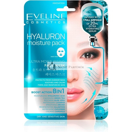 Eveline Cosmetics Hidratáló Arcpakolás Hyaluronsavval 8 az 1-ben