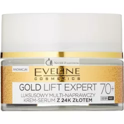   Eveline Cosmetics Gold Lift Expert Starker Anti-Falten Festigende Creme Tag & Nacht 70+, mit 24K Gold, 50ml