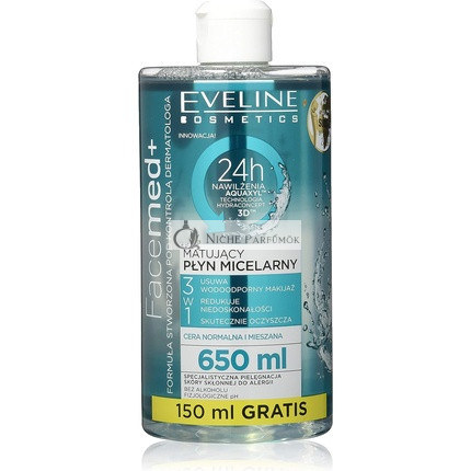 Eveline Cosmetics Facemed Mattifying 3-in-1 Mizellenflüssigkeit 650ml