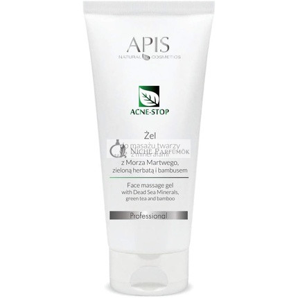 Apis Professional Akne Stop Gesichtsmassage Gel mit Mineralien aus dem Toten Meer, Grünem Tee und Bambus, 200ml