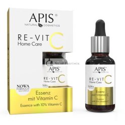   Apis RE-VIT C HOME CARE Essenz Neue Formel 10% Vitamin C Hyaluronsäure Bio-Propandiol Feuchtigkeit, 30ml