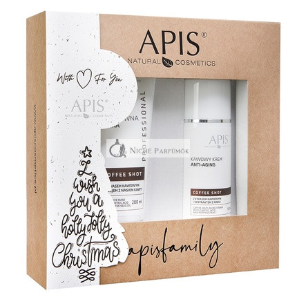Apisset Weihnachtsset: Kaffee Shot Bioaktive Maske 200ml und Kaffee Creme Anti-Aging 100ml