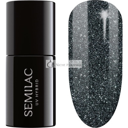 Semilac UV Nagellack Starlight Night Schwarze Farbe 096, 7ml