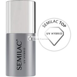   Semilac Top Coat körömlakk 7ml UV LED Hybrid Innovatív Fényes Finish - Átlátszó