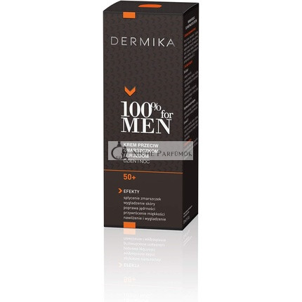DERMIKA 100% Férfiaknak 50+ Ránctalanító és Ráncmegelőző Hidratáló Arckrém, 50ml