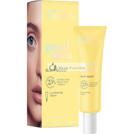 Bielenda Good Skin Glow Boost világosító krém Glykolsavval és C-vitaminnal