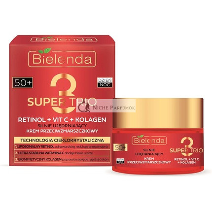 Bielenda Super Trio Retinol C-vitamin Kollagén Firmáló Anti-Ránc Krém, 50ml