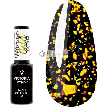 Victoria Vynn Gel Polish Top Gold Mirage No Wipe UV LED Gel Polish Top, 8ml