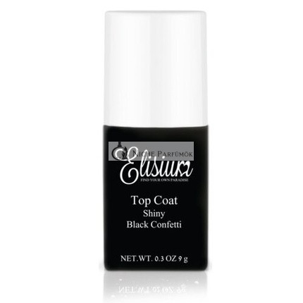 Top Coat Glänzender Überlack für Hybrid-Nagellack mit schwarfen Konfetti 9g Elisi