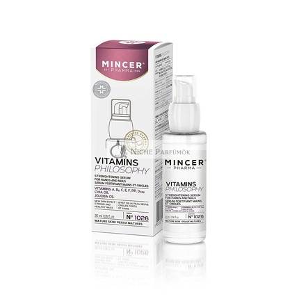 Mincer Pharma Vitaminok Filozófia Kéz- és Köröm Szérum Érett Bőrre Chia Olajjal és Vitaminokkal 30ml