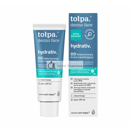 TOŁPA Dermo Face Hydrativ BB Hyaluronsavval Hidratáló Krém, Natúr Bézs, 40ml